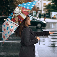 Luxembourg Christmas Umbrella Kleeschen With Xmas Patterns - Wonder Print Shop