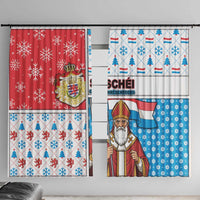 Luxembourg Christmas Window Curtain Kleeschen With Xmas Patterns - Wonder Print Shop