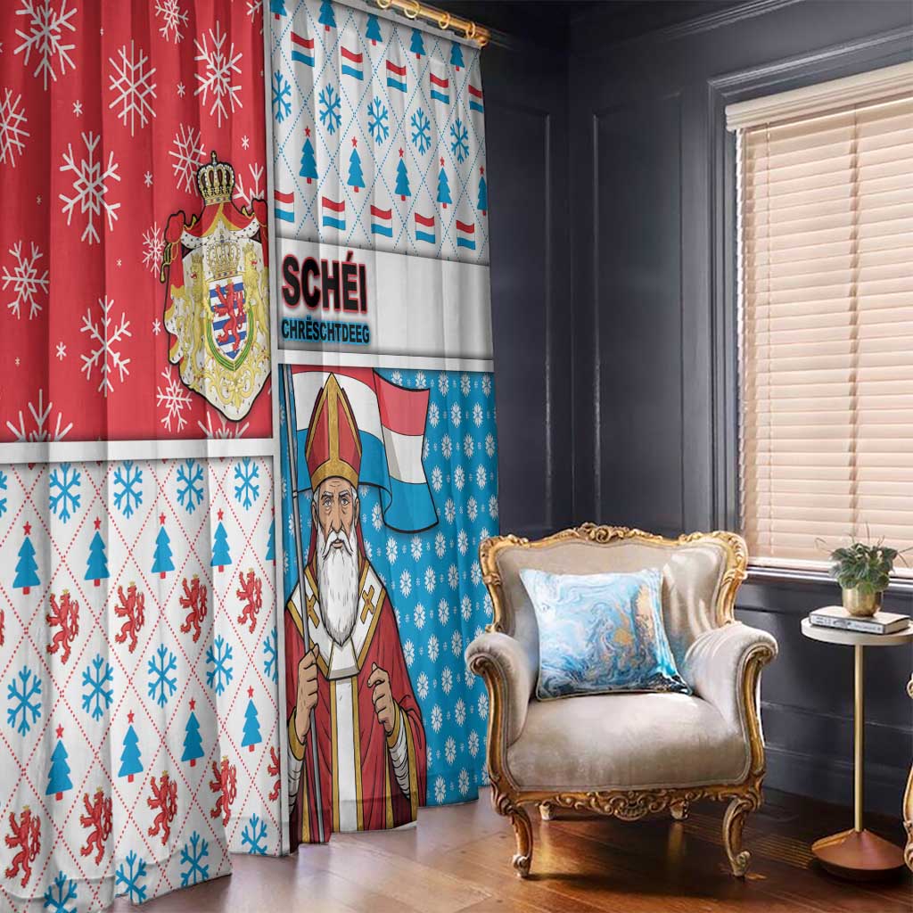 Luxembourg Christmas Window Curtain Kleeschen With Xmas Patterns - Wonder Print Shop