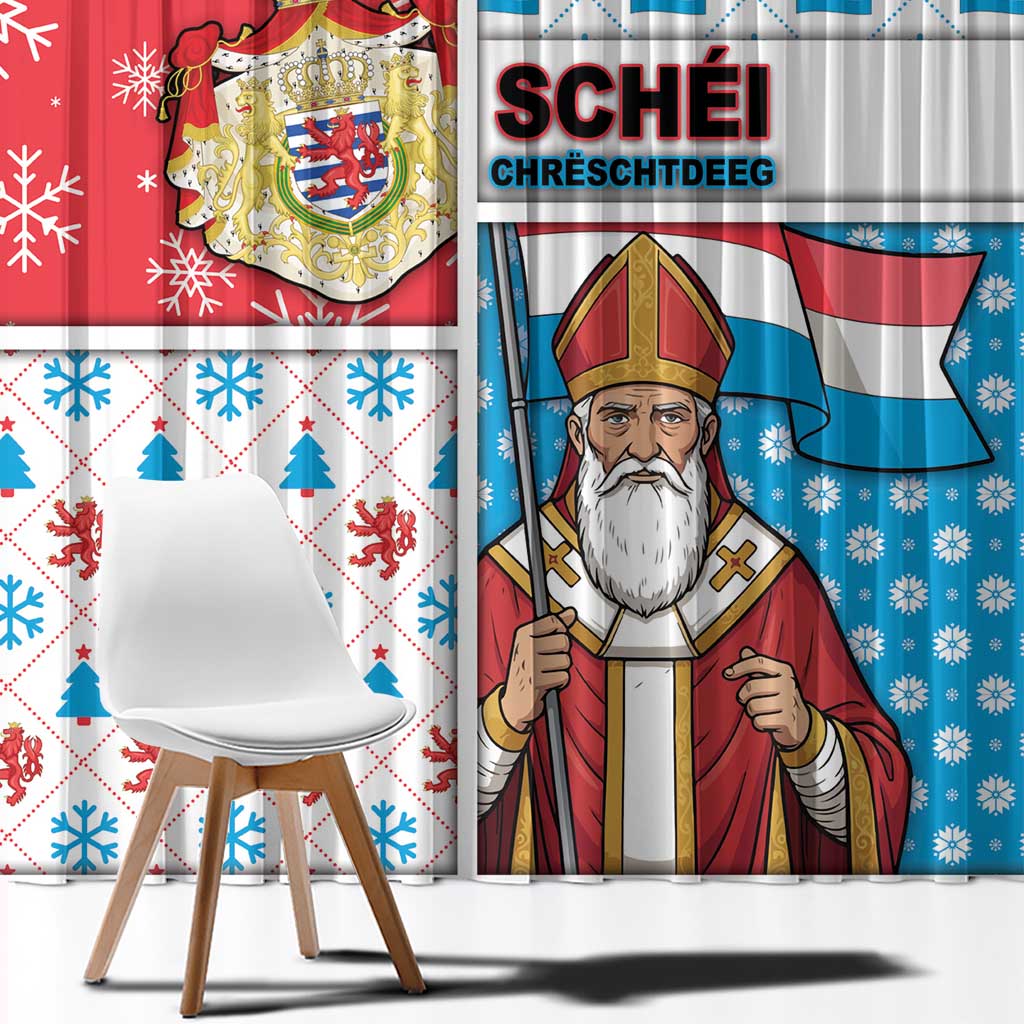 Luxembourg Christmas Window Curtain Kleeschen With Xmas Patterns - Wonder Print Shop