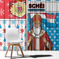 Luxembourg Christmas Window Curtain Kleeschen With Xmas Patterns - Wonder Print Shop