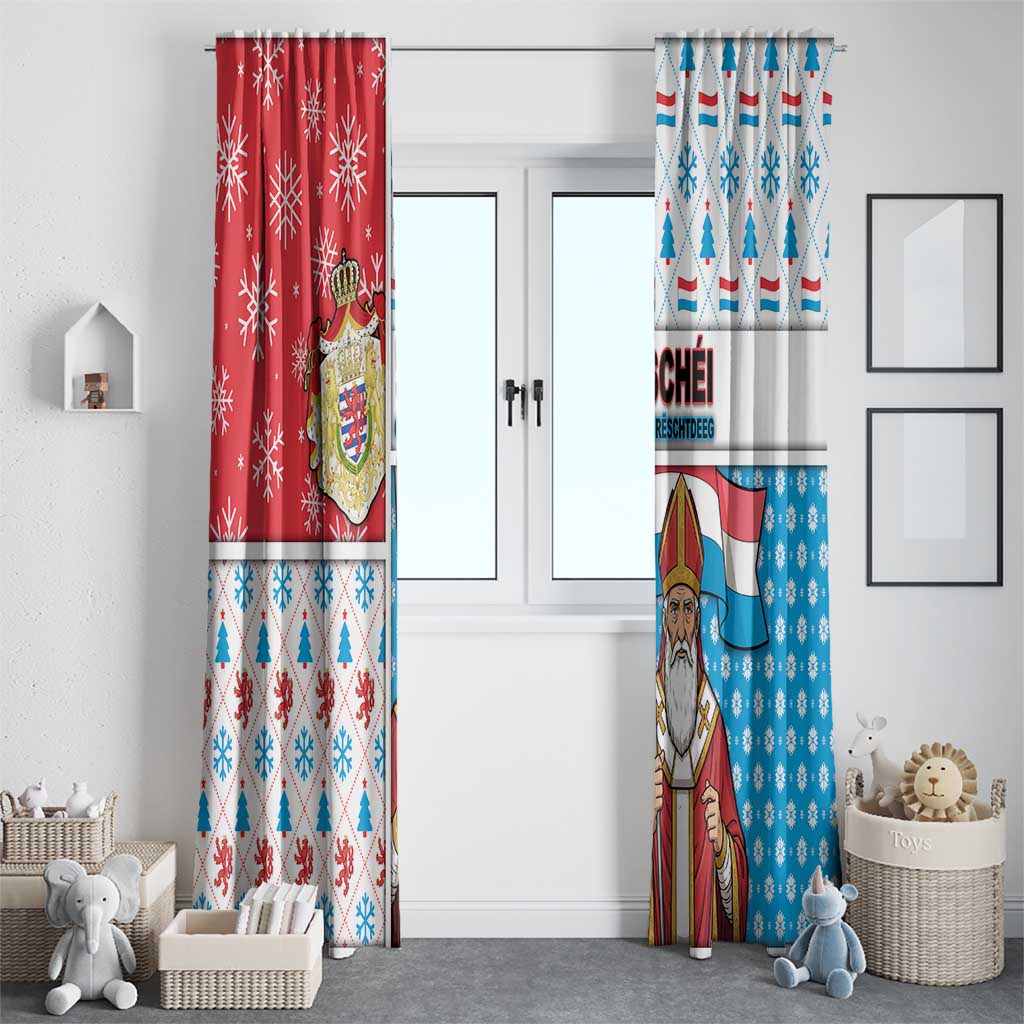 Luxembourg Christmas Window Curtain Kleeschen With Xmas Patterns - Wonder Print Shop
