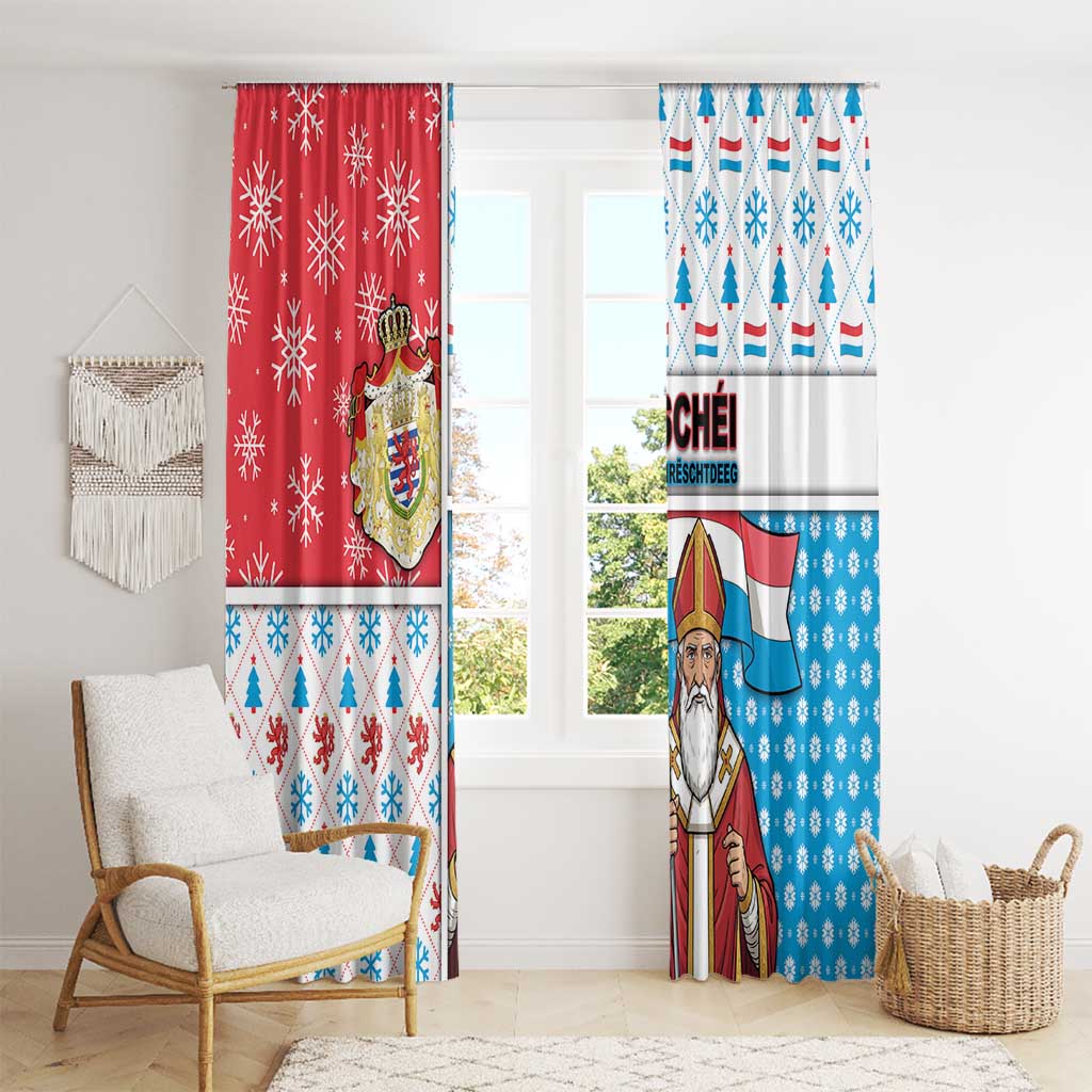 Luxembourg Christmas Window Curtain Kleeschen With Xmas Patterns - Wonder Print Shop