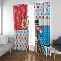 Luxembourg Christmas Window Curtain Kleeschen With Xmas Patterns - Wonder Print Shop