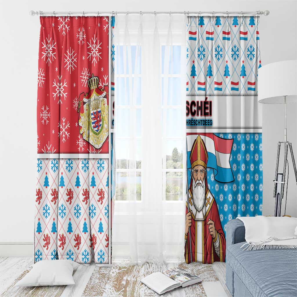 Luxembourg Christmas Window Curtain Kleeschen With Xmas Patterns - Wonder Print Shop