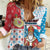 Luxembourg Christmas Women Casual Shirt Kleeschen With Xmas Patterns - Wonder Print Shop