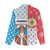 Luxembourg Christmas Women Casual Shirt Kleeschen With Xmas Patterns - Wonder Print Shop