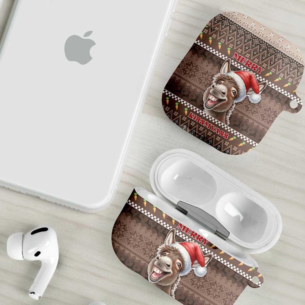 Donkey Christmas AirPods Case Merry Kiss My Ass - Wonder Print Shop