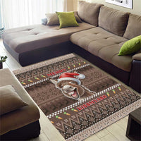 Donkey Christmas Area Rug Merry Kiss My Ass - Wonder Print Shop