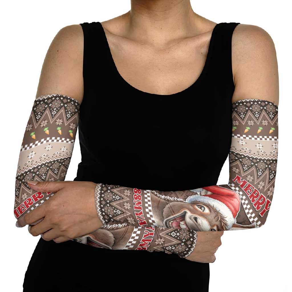 Donkey Christmas Arm Sleeves Merry Kiss My Ass - Wonder Print Shop