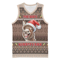 Donkey Christmas Basketball Jersey Merry Kiss My Ass - Wonder Print Shop