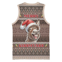 Donkey Christmas Basketball Jersey Merry Kiss My Ass - Wonder Print Shop