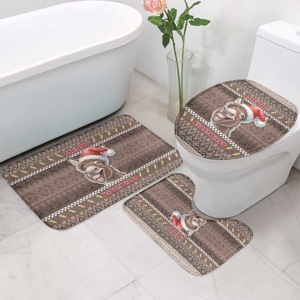 Donkey Christmas Bathroom Set Merry Kiss My Ass - Wonder Print Shop