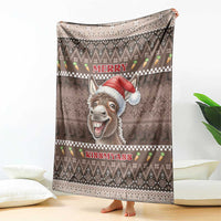 Donkey Christmas Blanket Merry Kiss My Ass - Wonder Print Shop