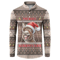 Donkey Christmas Button Sweatshirt Merry Kiss My Ass - Wonder Print Shop