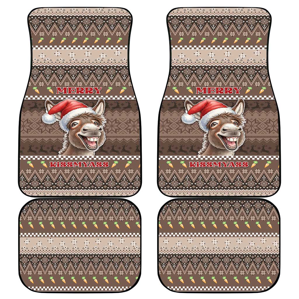 Donkey Christmas Car Mats Merry Kiss My Ass - Wonder Print Shop