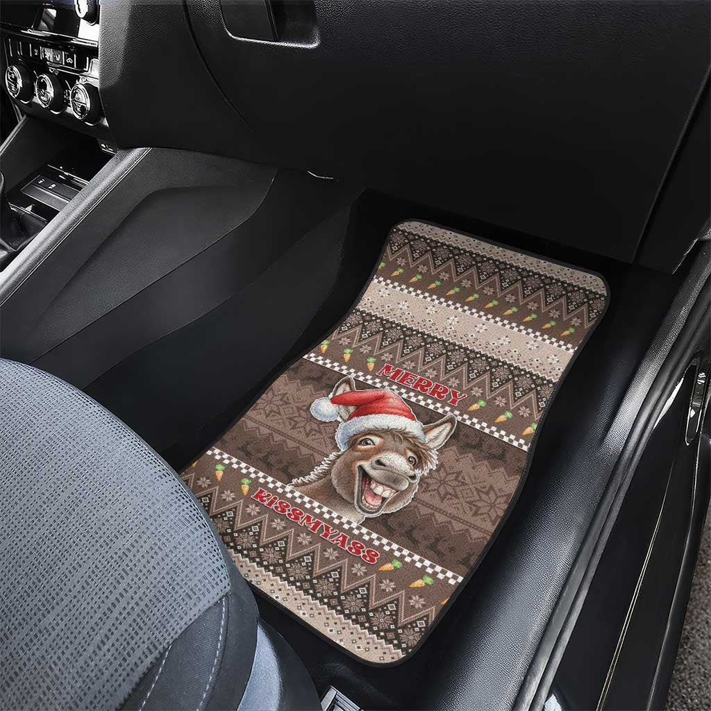 Donkey Christmas Car Mats Merry Kiss My Ass - Wonder Print Shop
