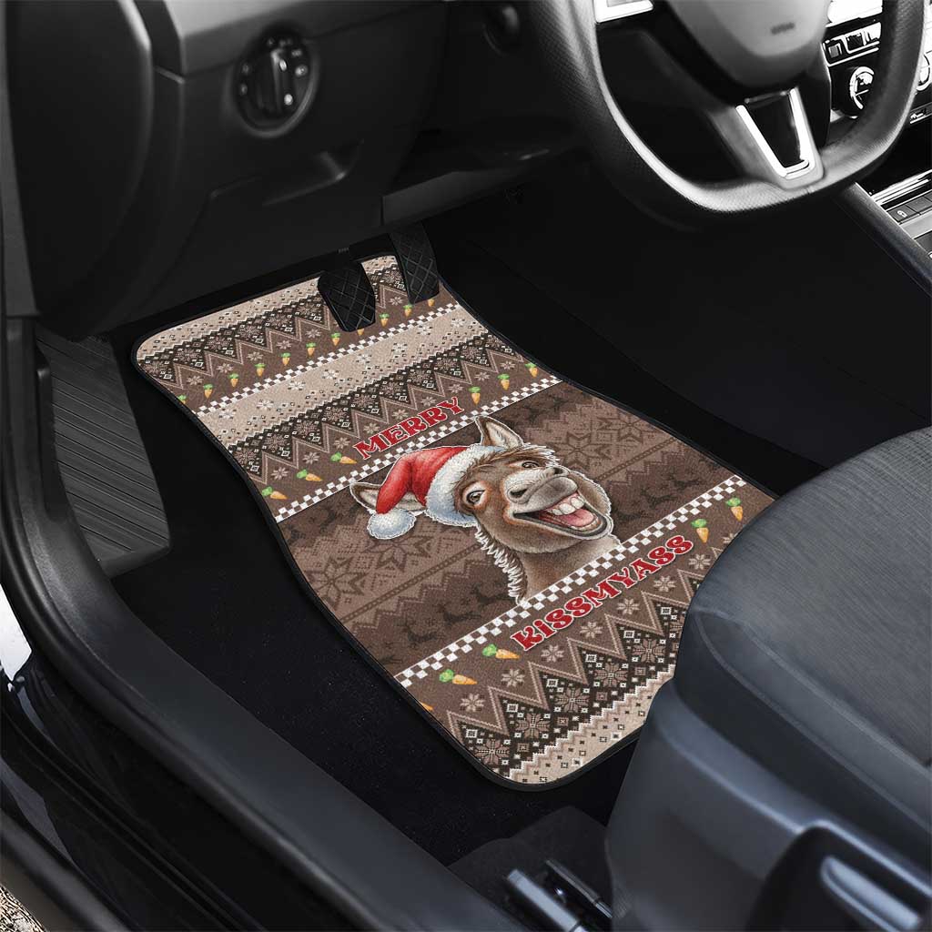 Donkey Christmas Car Mats Merry Kiss My Ass - Wonder Print Shop
