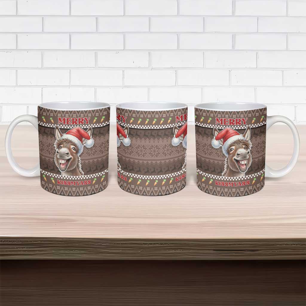 Donkey Christmas Ceramic Mug Merry Kiss My Ass - Wonder Print Shop