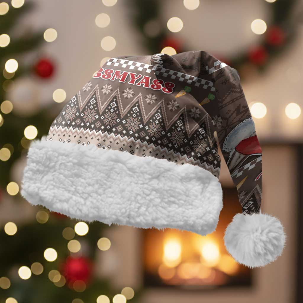 Donkey Christmas Santa Hat Merry Kiss My Ass - Wonder Print Shop