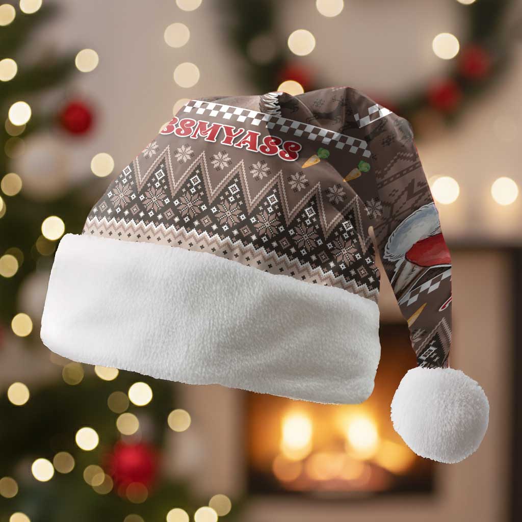 Donkey Christmas Santa Hat Merry Kiss My Ass - Wonder Print Shop