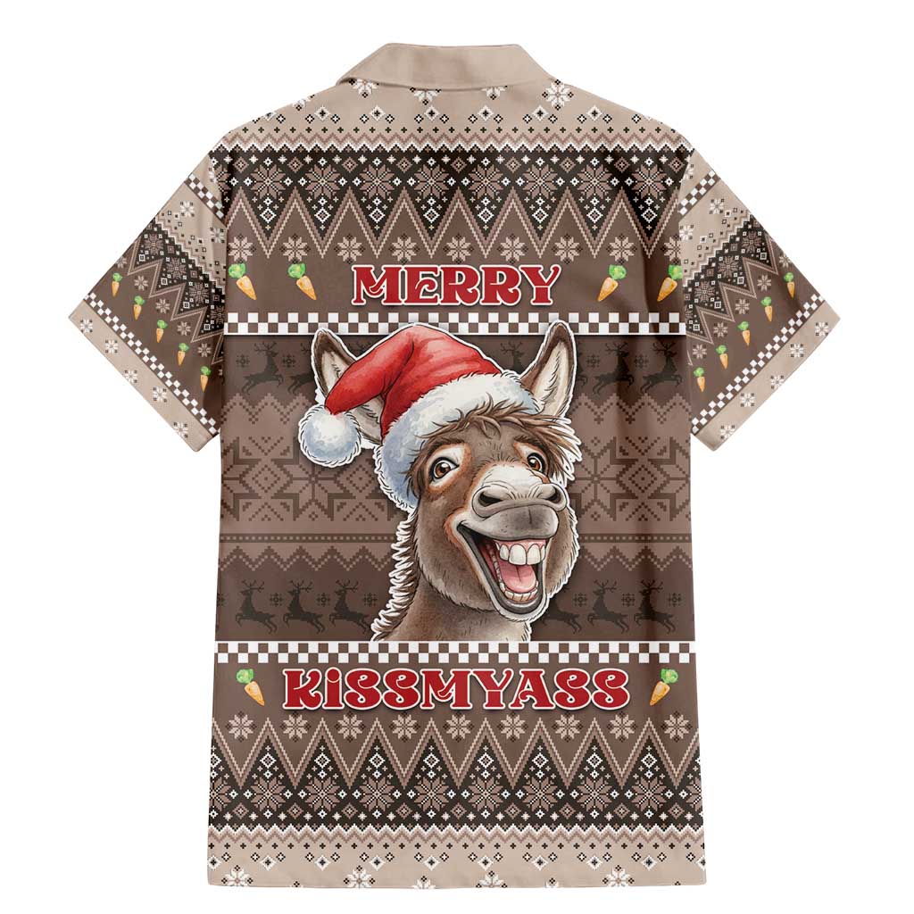 Donkey Christmas Family Matching Mermaid Dress and Hawaiian Shirt Merry Kiss My Ass - Wonder Print Shop