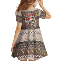 Donkey Christmas Family Matching Off The Shoulder Long Sleeve Dress and Hawaiian Shirt Merry Kiss My Ass - Wonder Print Shop