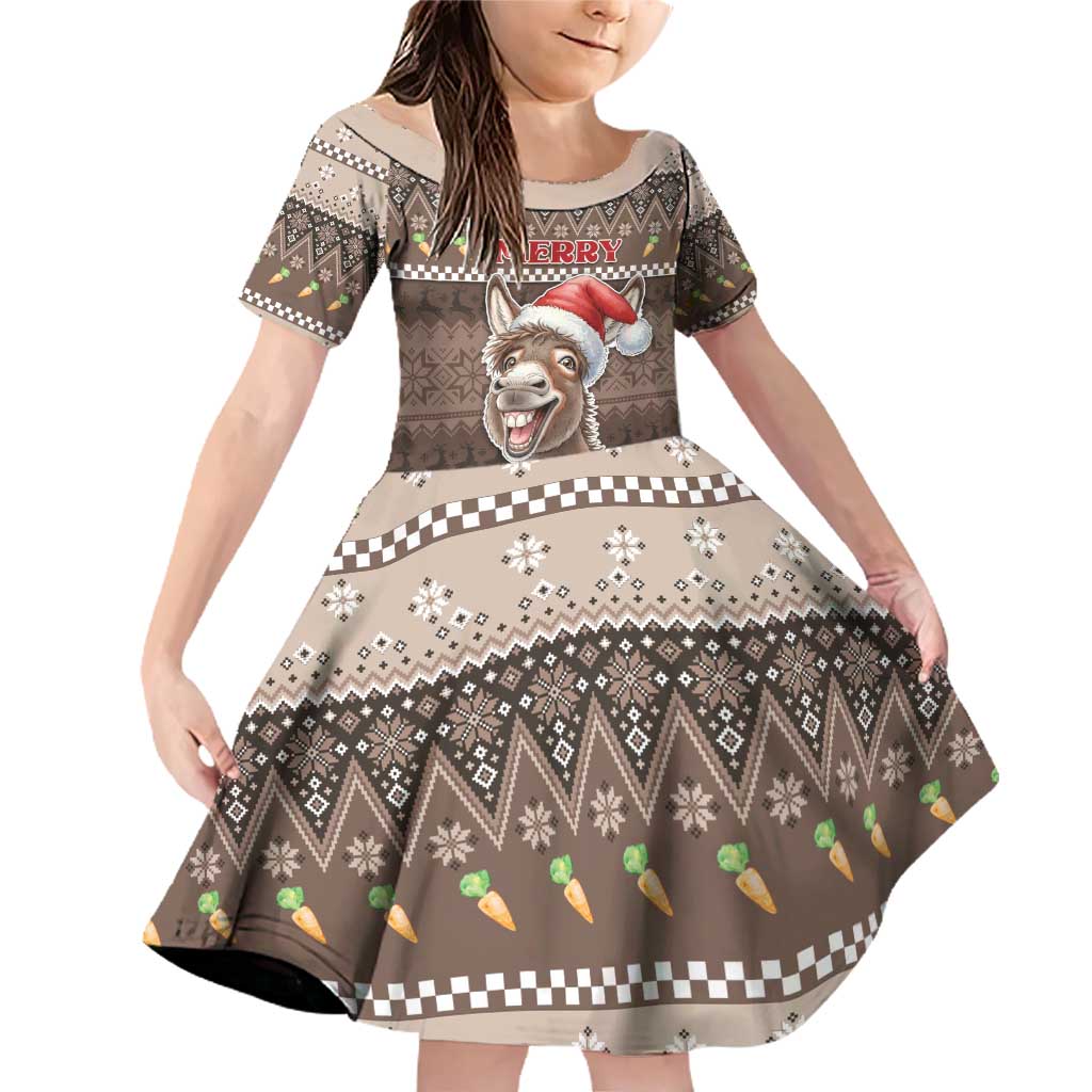 Donkey Christmas Family Matching Off Shoulder Short Dress and Hawaiian Shirt Merry Kiss My Ass - Wonder Print Shop