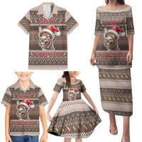 Donkey Christmas Family Matching Puletasi and Hawaiian Shirt Merry Kiss My Ass - Wonder Print Shop