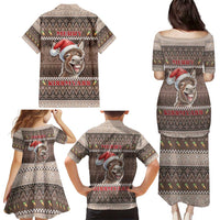 Donkey Christmas Family Matching Puletasi and Hawaiian Shirt Merry Kiss My Ass - Wonder Print Shop