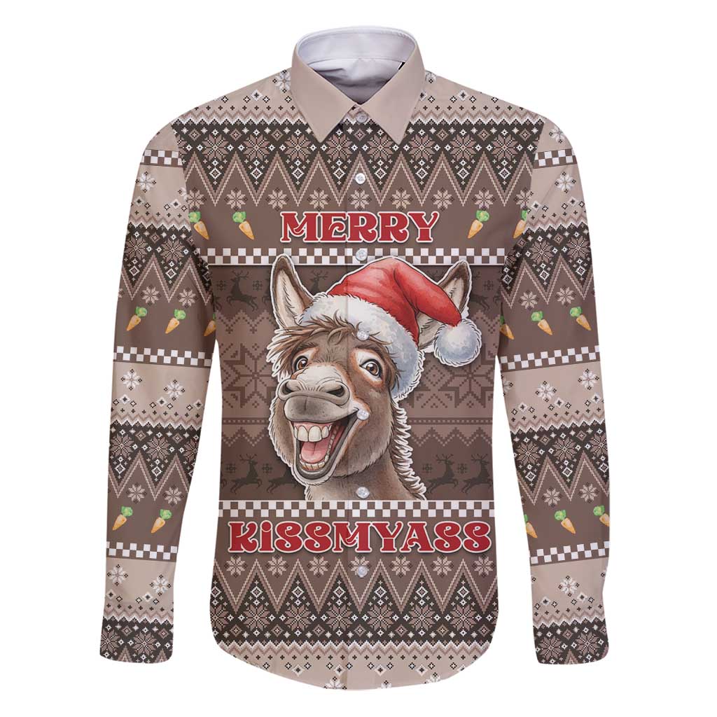 Donkey Christmas Family Matching Puletasi and Hawaiian Shirt Merry Kiss My Ass - Wonder Print Shop