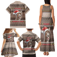 Donkey Christmas Family Matching Tank Maxi Dress and Hawaiian Shirt Merry Kiss My Ass - Wonder Print Shop