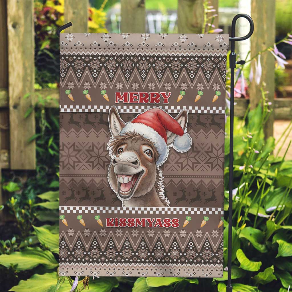 Donkey Christmas Garden Flag Merry Kiss My Ass - Wonder Print Shop