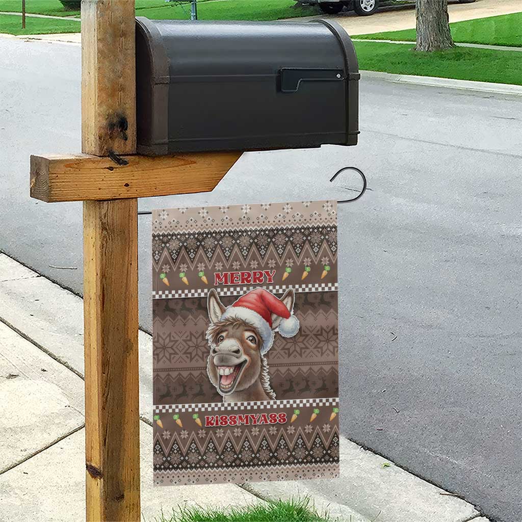 Donkey Christmas Garden Flag Merry Kiss My Ass - Wonder Print Shop