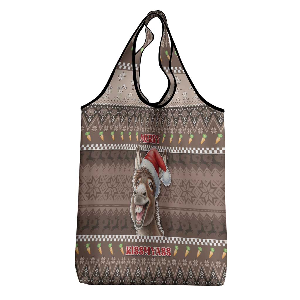 Donkey Christmas Grocery Bag Merry Kiss My Ass - Wonder Print Shop