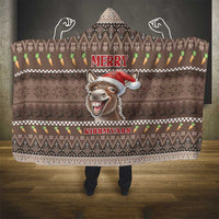 Donkey Christmas Hooded Blanket Merry Kiss My Ass - Wonder Print Shop