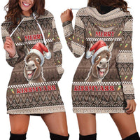 Donkey Christmas Hoodie Dress Merry Kiss My Ass - Wonder Print Shop