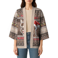 Donkey Christmas Kimono Merry Kiss My Ass - Wonder Print Shop