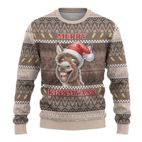 Donkey Christmas Ugly Christmas Sweater Merry Kiss My Ass - Wonder Print Shop