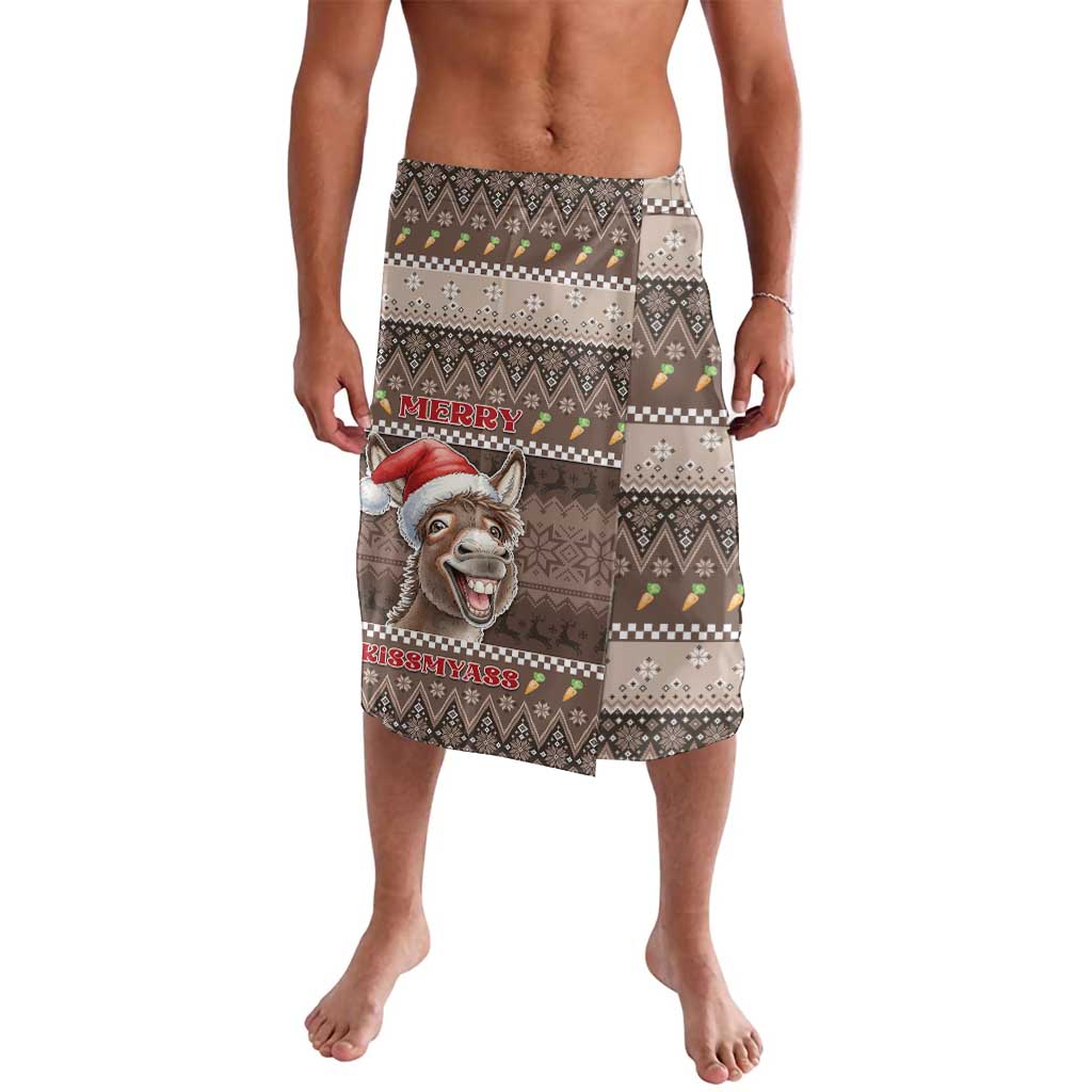 Donkey Christmas Lavalava Merry Kiss My Ass - Wonder Print Shop