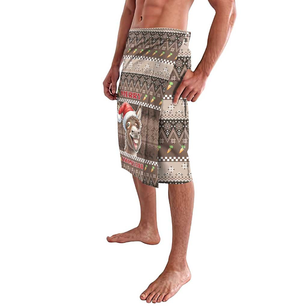 Donkey Christmas Lavalava Merry Kiss My Ass - Wonder Print Shop