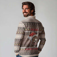 Donkey Christmas Long Sleeve Polo Shirt Merry Kiss My Ass - Wonder Print Shop