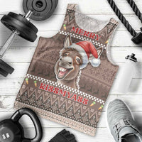 Donkey Christmas Men Tank Top Merry Kiss My Ass - Wonder Print Shop