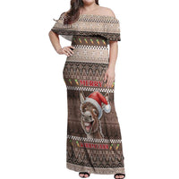 Donkey Christmas Off Shoulder Maxi Dress Merry Kiss My Ass - Wonder Print Shop