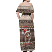 Donkey Christmas Off Shoulder Maxi Dress Merry Kiss My Ass - Wonder Print Shop