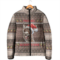 Donkey Christmas Padded Jacket Merry Kiss My Ass - Wonder Print Shop