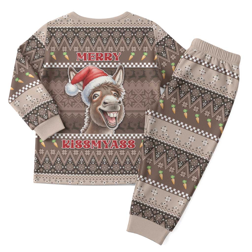 Donkey Christmas Pajama Set Merry Kiss My Ass - Wonder Print Shop