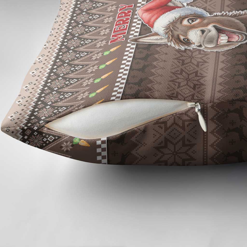 Donkey Christmas Pillow Cover Merry Kiss My Ass - Wonder Print Shop