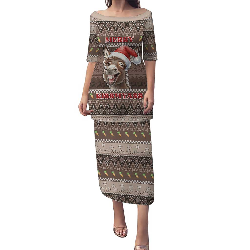 Donkey Christmas Puletasi Merry Kiss My Ass - Wonder Print Shop