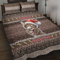Donkey Christmas Quilt Bed Set Merry Kiss My Ass - Wonder Print Shop